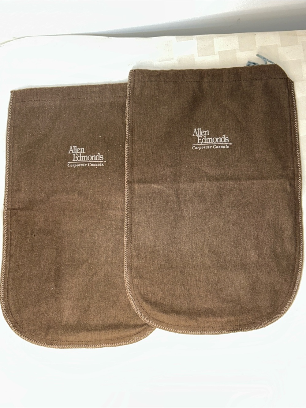 Allen Edmonds Brown Fabric Shoe Dust Bags (Pair)